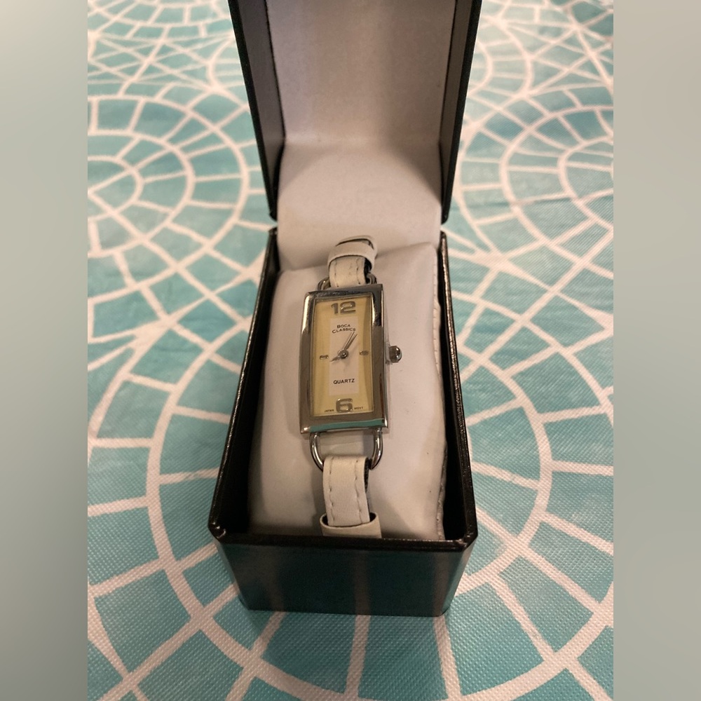 NWT Boca Classics - Original Clothing Company vegan leather band quartz watch.